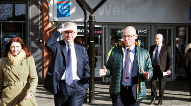 Michael Gove in Blyth Market Place